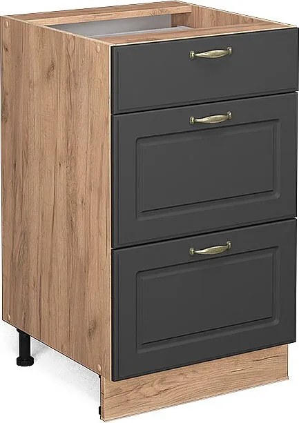 Szafka dolna do kuchni antracytowo-złoty 50x51.6x82 fame-line