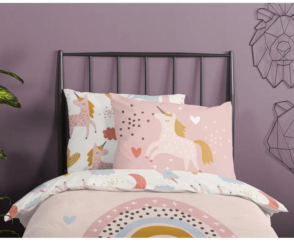 Dziecięca pościel bawełniana Good Morning Unicorn, 140x220 cm