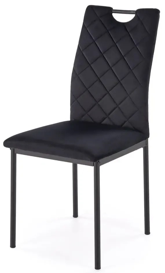 Krzesło tapicerowane K577 VELVET czarne HALMAR