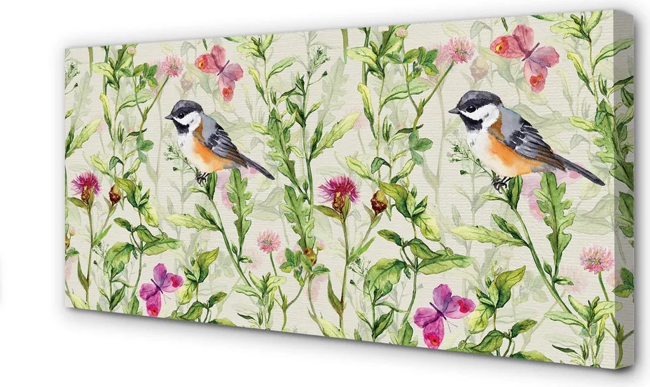 Obraz canvas na ścianę Ptak Ukryty w Trawie