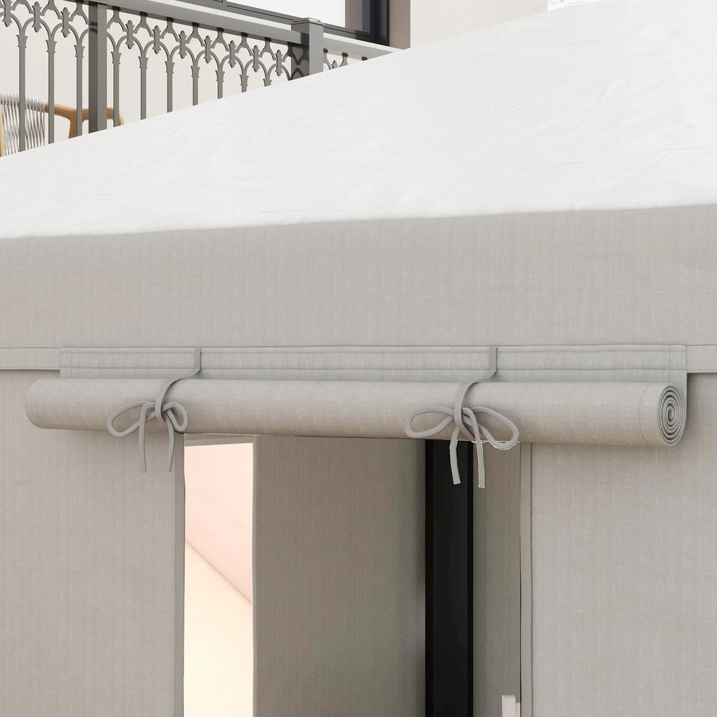 Outsunny Zestaw Zastępczy Dachu do Pawilonu Ogrodowego z 2 Ściankami Bocznymi Biały | Aosom PL