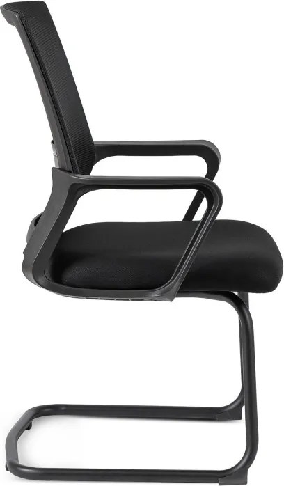 Krzesło Konferencyjne Biurowe TAMMY Na Płozach Czarne Nowoczesne