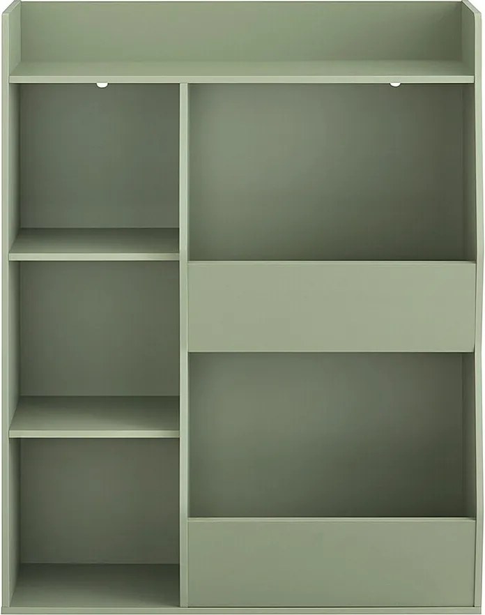 SoBuy regał dziecięcy Montessori półka na zabawki 5 otwartych przegród stojący zielony 80x34x104 cm