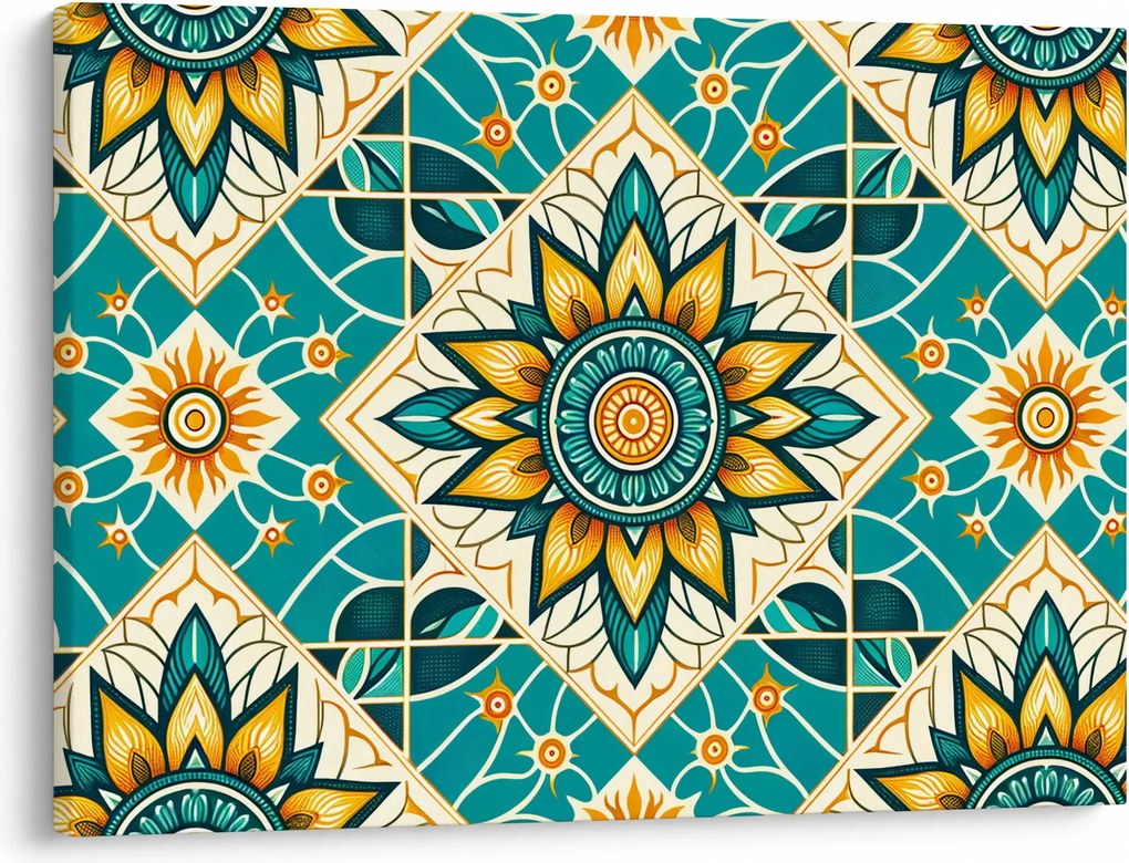 Obraz - Turkusowy wzór (70x50 cm)