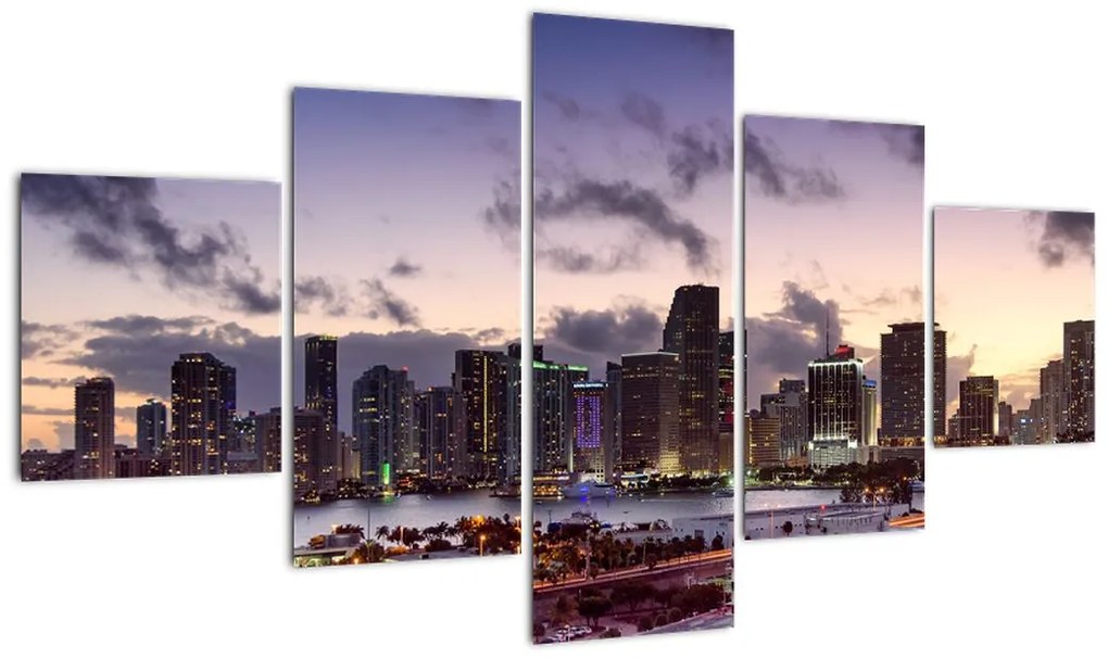 Obraz metropolii z drapaczami chmur (125x70 cm)