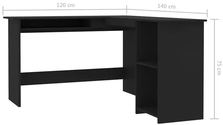 Czarne biurko w kształcie litery L - Lorenza 3X