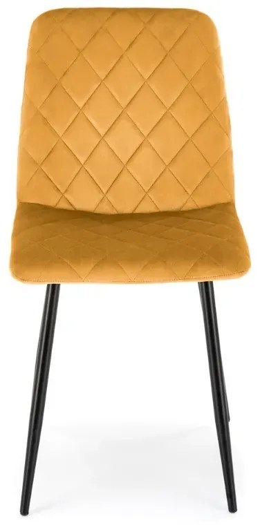 Krzesło tapicerowane K525 VELVET musztardowe HALMAR