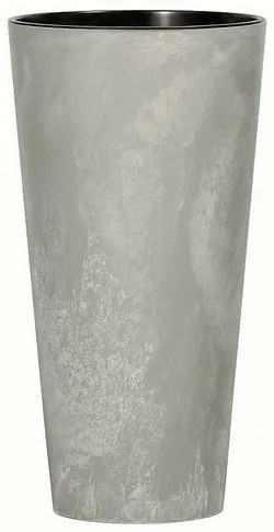 Doniczka TUBUS SLIM BETON EFFECT z wkładem 30 cm, szary, 30 cm
