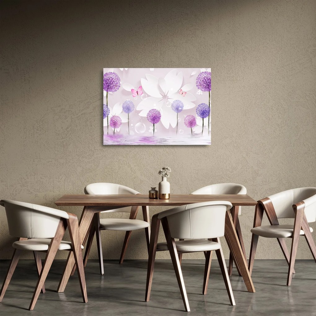 Obraz na szkle - Na rzece kwiatów (70x50 cm)