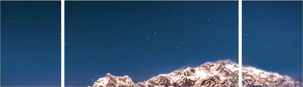 Obraz gór i nocnego nieba (170x50 cm)