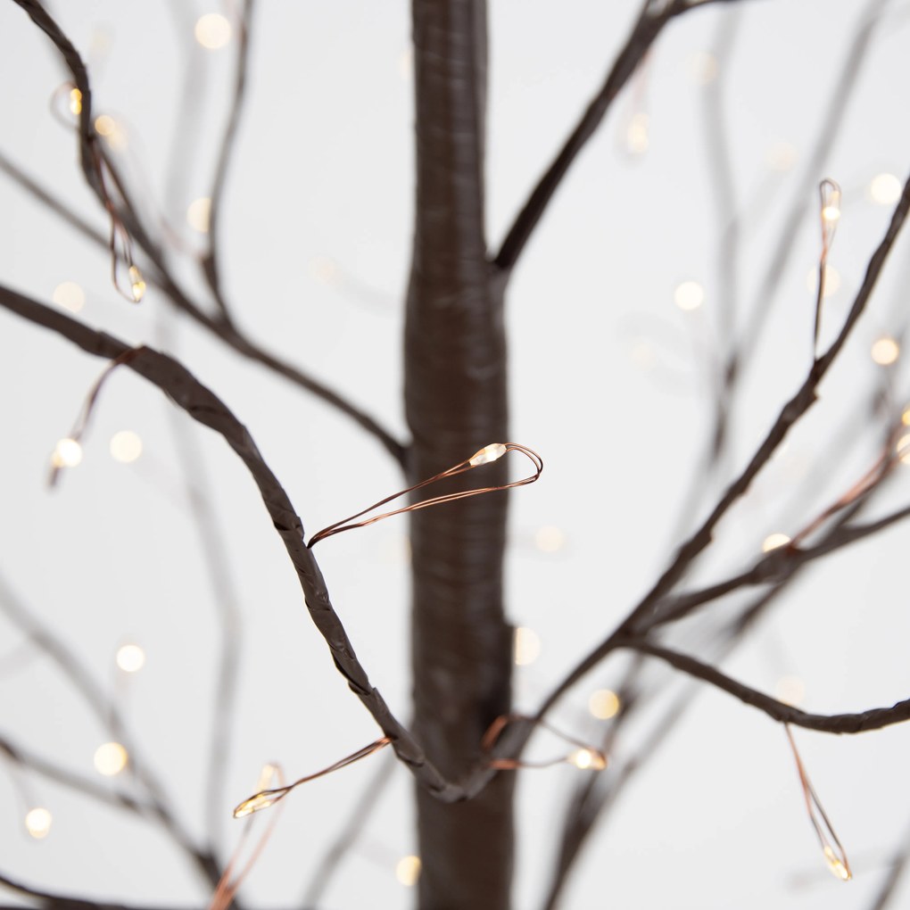 Świąteczna lampa podłogowa brązowa drzewko 120 cm z LED z timerem IP44 - Ki