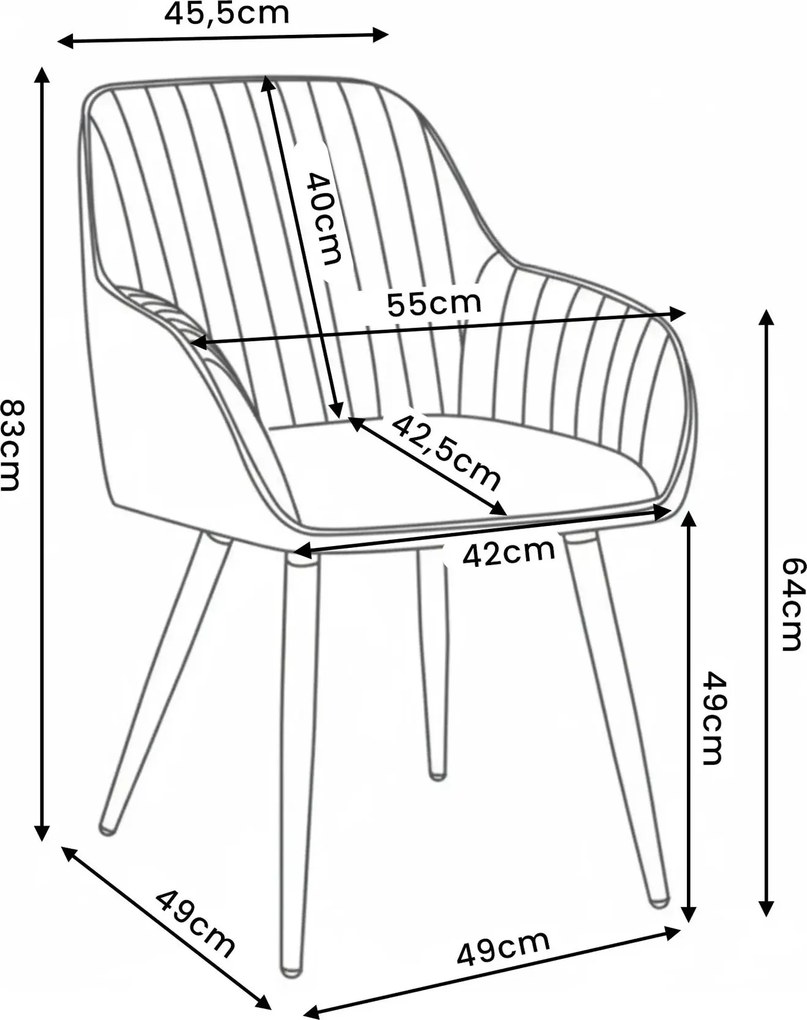 Zestaw 2 beżowych krzeseł pikowanych C4-P64