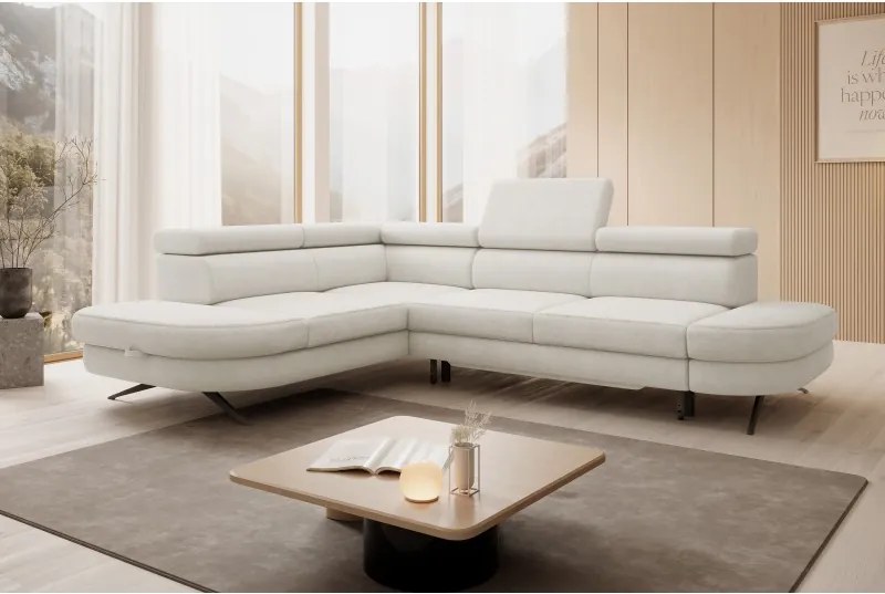 Narożnik OTIS L Lewostronny Regulowane Zagłówki wolnostojący tkanina AURORA 01 WERSAL