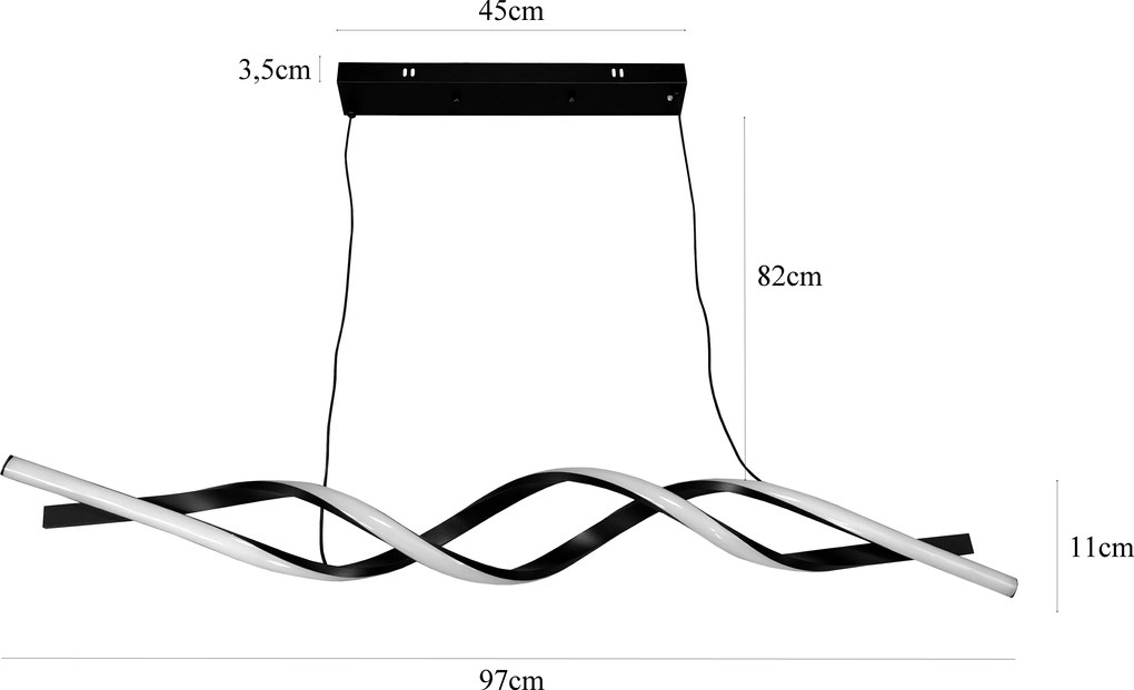 Lampa nowoczesna LED wisząca sufitowa AT58-1DSL-Black