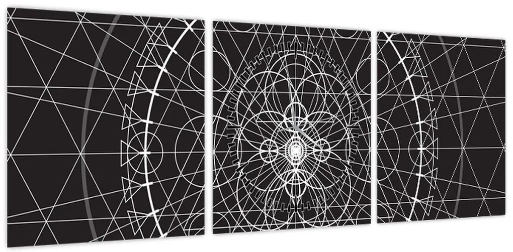 Obraz - Abstrakcja zegara (z zegarem) (90x30 cm)