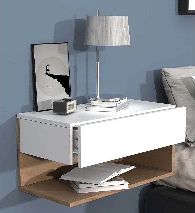 Drewniana ściana wisząca stolik nocny Usal XL 60cm