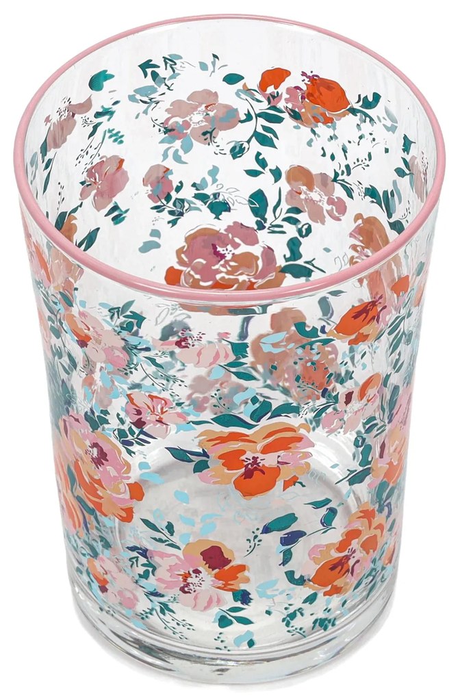 Duża szklanka w kwiatowy wzór, 510 ml