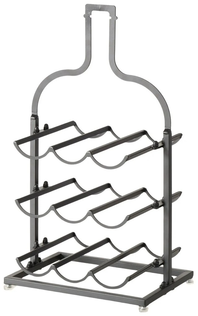 Stojak na wino metalowy w kształcie butelki BOTELLA, wys. 54,5 cm