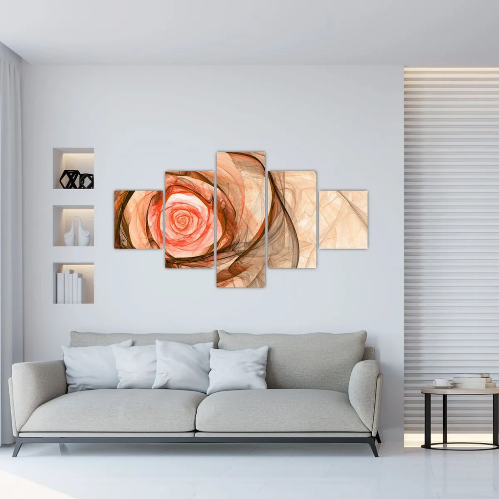 Obraz - Abstrakcyjny róż z białym tłem (125x70 cm)