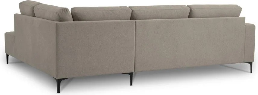 Jasnobrązowy narożnik z tkaniny szenilowej (prawostronny/w kształcie litery L) Fabian – Scandic