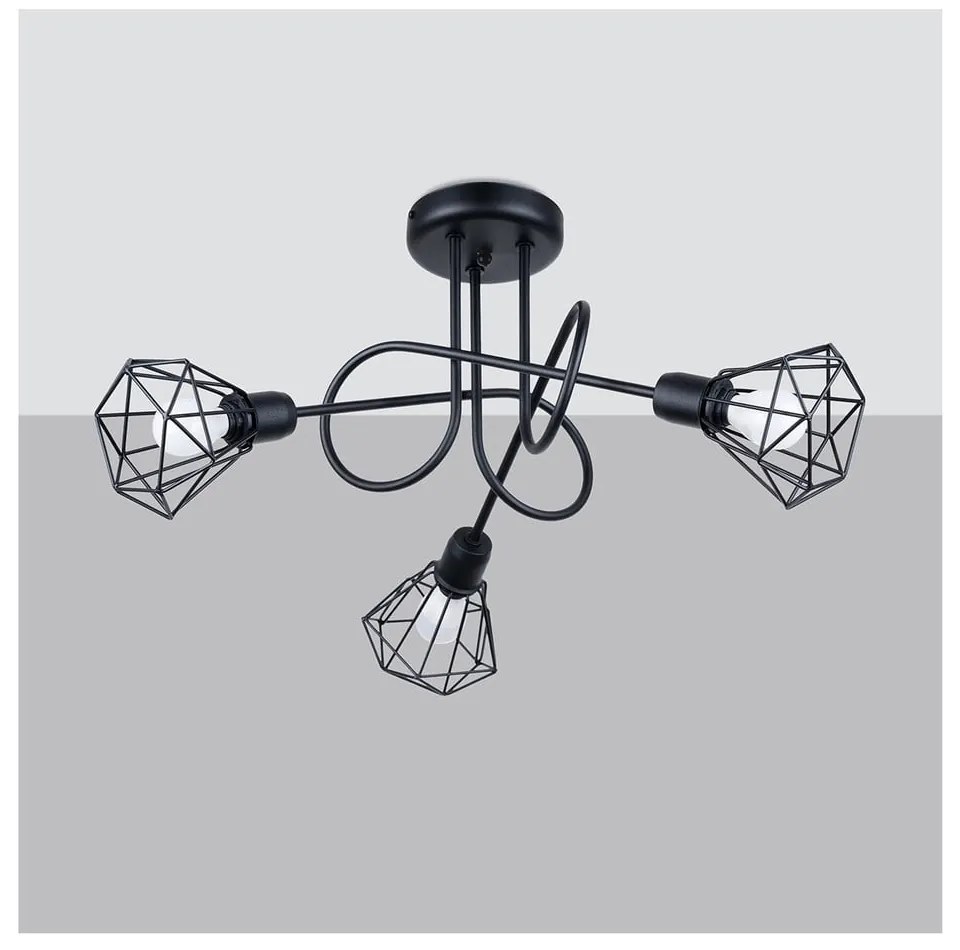 Czarna lampa sufitowa ø 10 cm Varpu – Nice Lamps