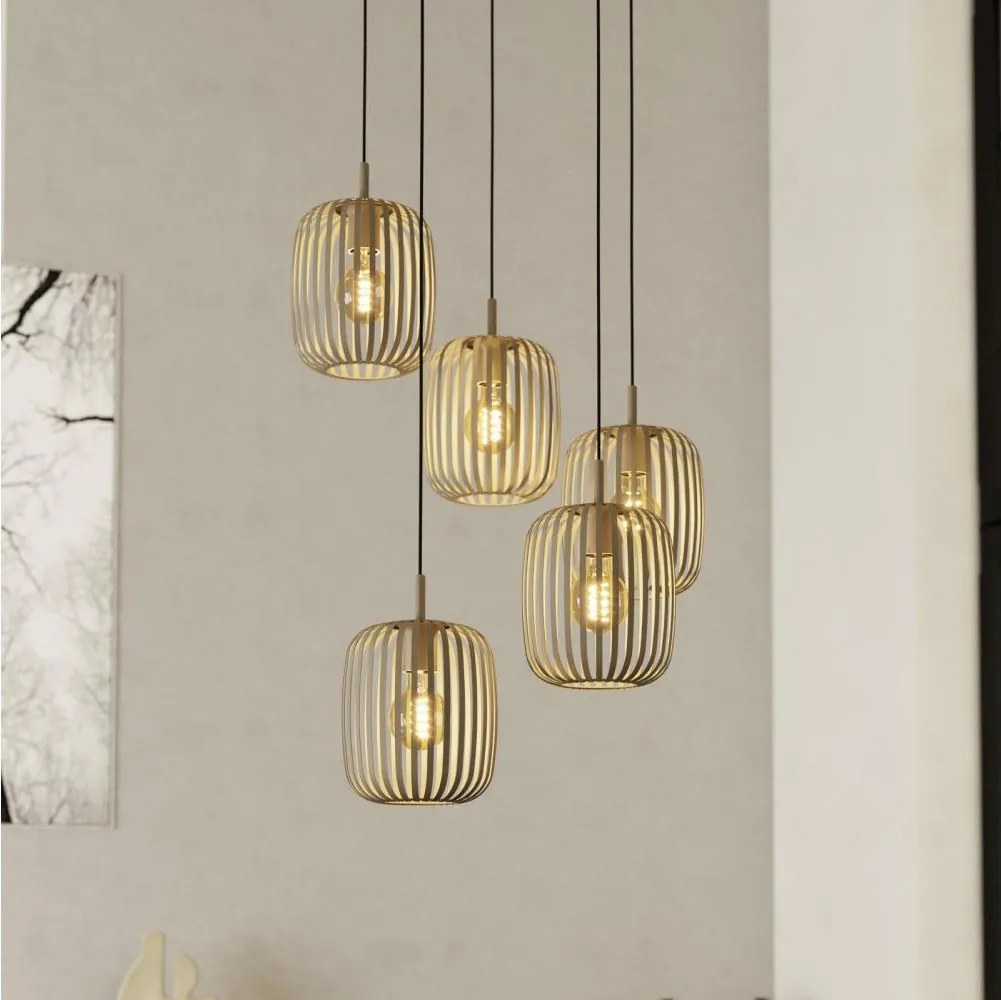 Eglo 901125 - Żyrandol na lince ROMAZZINA 5xE27/40W/230V beżowy