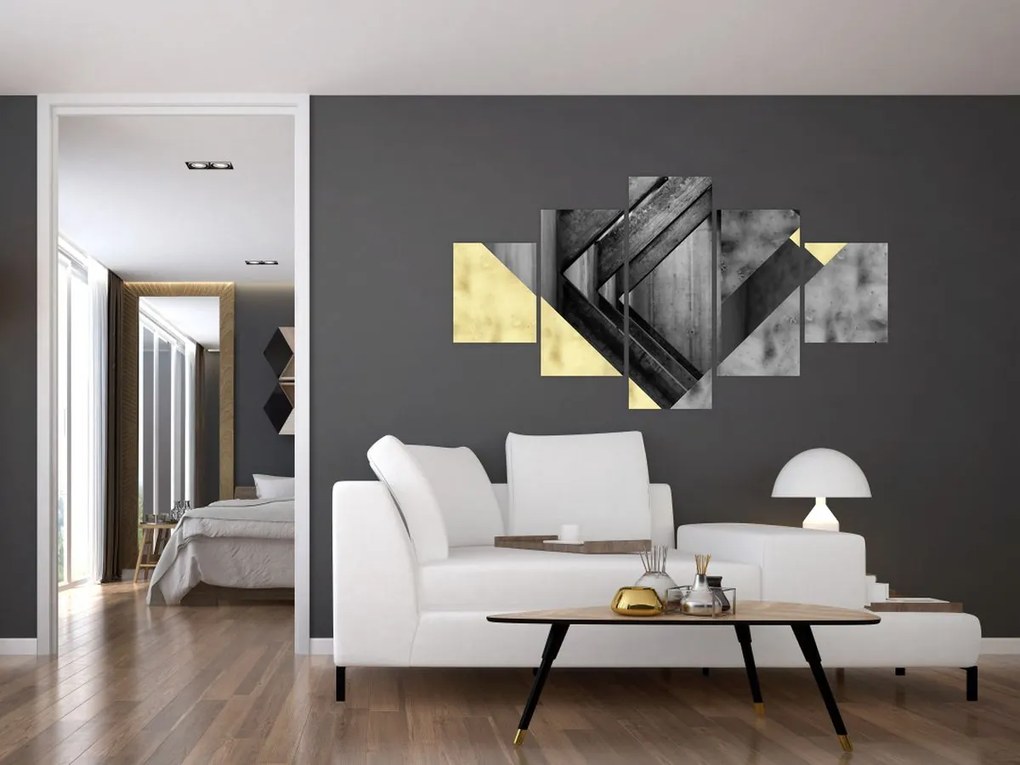 Obraz - Teksturowane kształty (125x70 cm)
