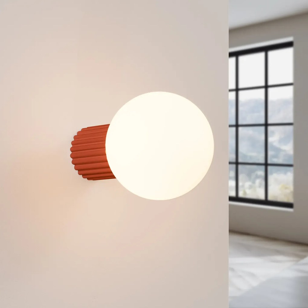 Kinkiet HALO ochra czerwona IP44 ryflowany SOLLUX  LIGHTING