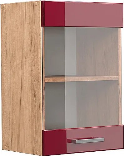 Szklana szafka kuchenna czerwony połysk 40x31x60 r-line