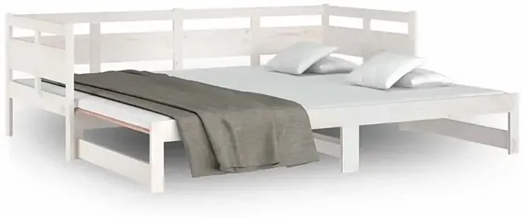 Białe sosnowe łóżko rozsuwane 2x(90x200) cm - Givefi 4X