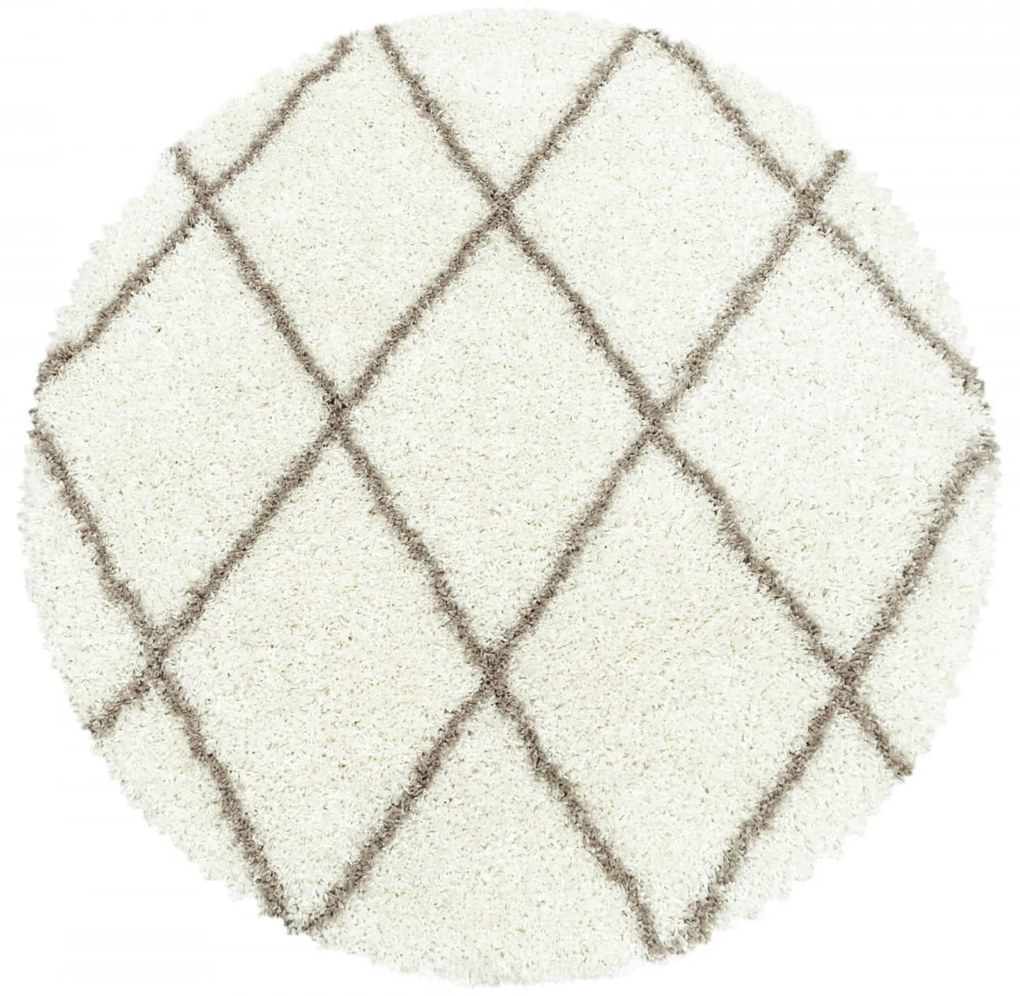 Dywan shaggy Alvor kratka kremowy 80 cm x 80 cm koło