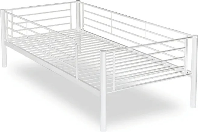 Łóżko Piętrowe Dla Dzieci 90x200 cm RODEZ Metalowe Białe