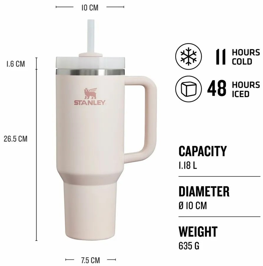 STANLEY Quencher H2.O FlowState Tumbler 1180 ml Rose Quartz 2.0