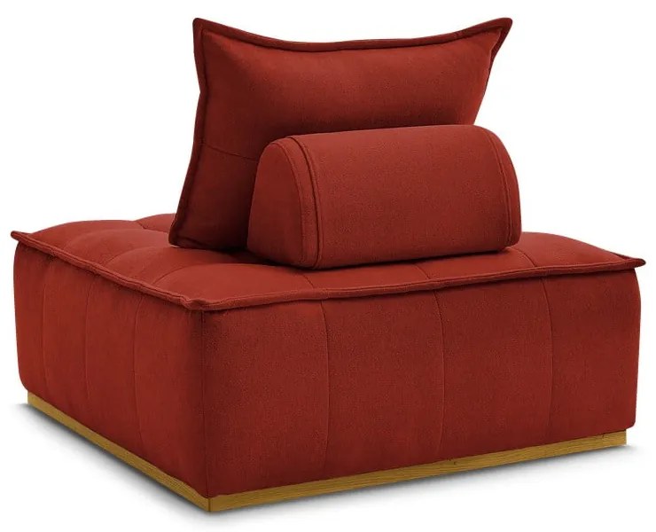 Ceglasty fotel z tkaniny szenilowej Elisa – Bobochic Paris