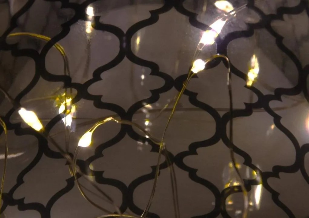 Zestaw lataren dekoracyjnych, białe szkło, microLED