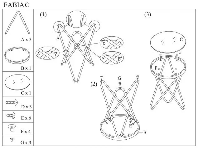 STOLIK FABIA C CZARNY/CHROM FI 45 SIGNAL