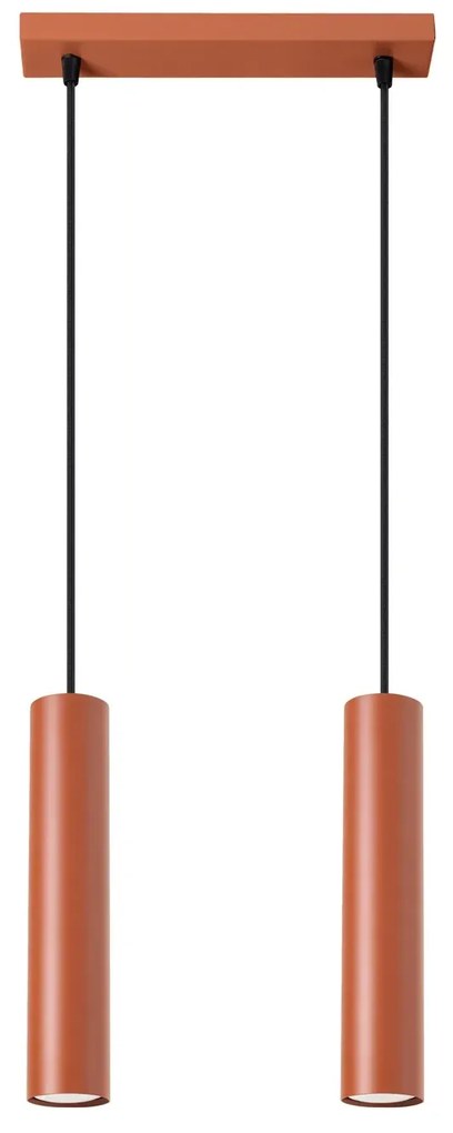 Lampa wisząca LAGOS 2 ochra czerwona SOLLUX LIGHTING