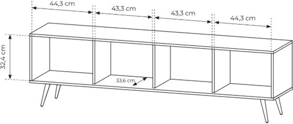 Szafka RTV Flaro 184 cm z oświetleniem - dąb dunin