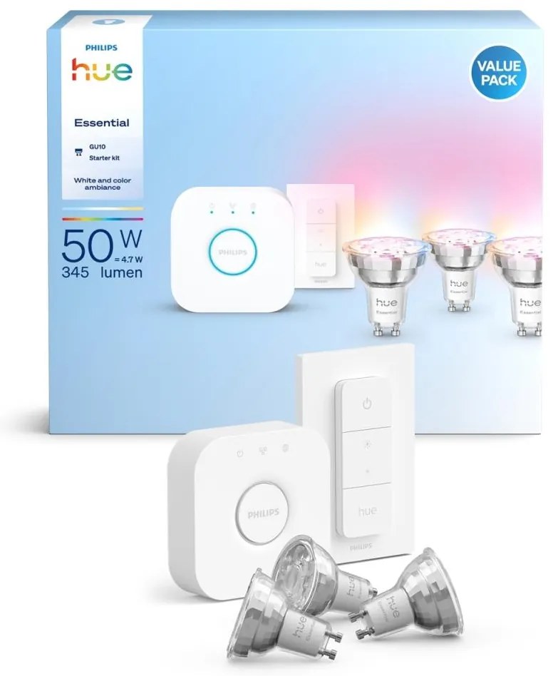 Zestaw startowy Philips Hue WACA 3xGU10/4,7W 2200-6500K + urządzenie do łączenia