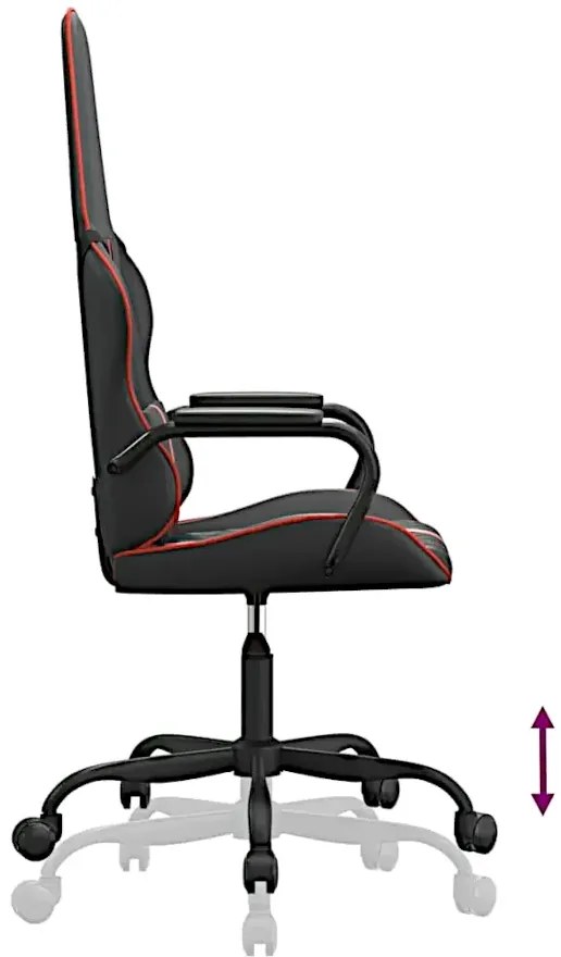 Czarno-czerwony masujący fotel gamingowy - Pagis 11X
