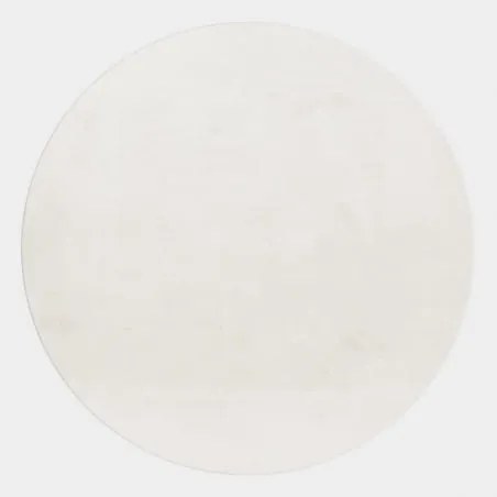 Dywan pluszowy Pouffy kremowy koło 120 cm x 120 cm