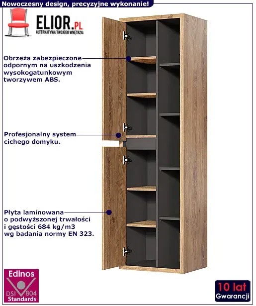 Słupek łazienkowy z odkrytymi półkami Z2-D75