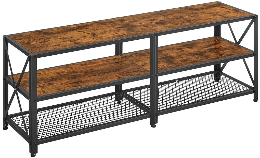 Loftowy stolik pod telewizor z półkami F1-R38