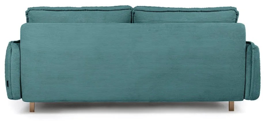 Turkusowa sztruksowa rozkładana sofa 218 cm Tori – Bonami Selection