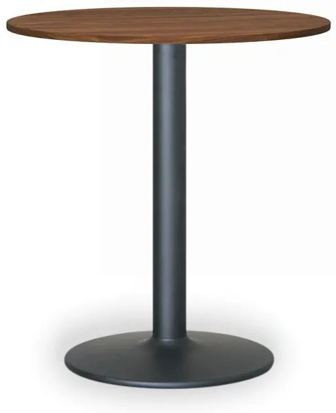 Stolik konferencyjny FILIP II, średnica 80 cm, czarna podstawa, orzech