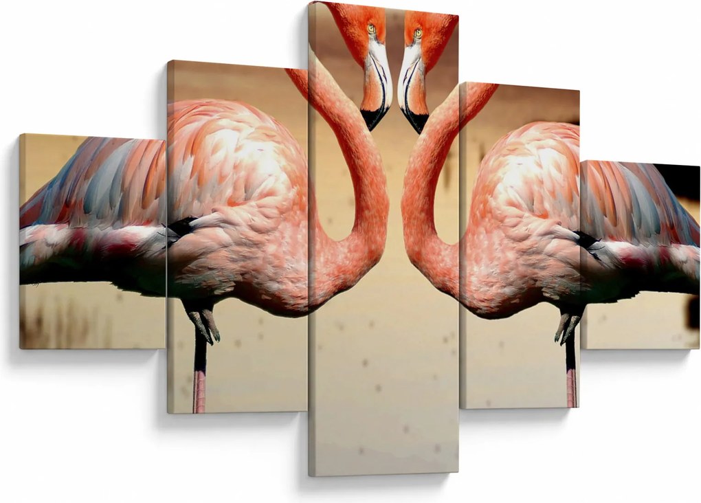 Obraz - dwa flamingi (125x70 cm)