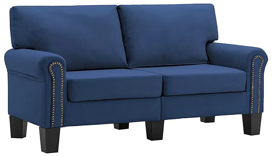 Luksusowa dwuosobowa sofa niebieska - Alaia 2X