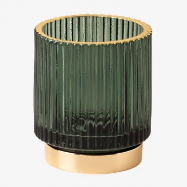 Świecznik Szklany July ↑8 Cm & Jungle - Sklum