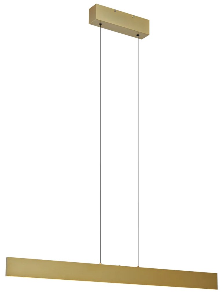 Nowoczesna lampa wisząca mosiężna z diodą LED z 3-stopniową regulacją ściemniania Easylift - Straight Nowoczesny Oswietlenie wewnetrzne