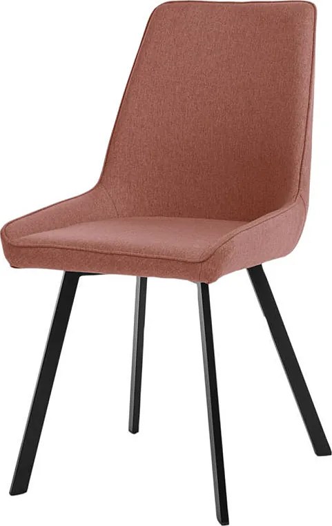 Zestaw 4 nowoczesnych krzeseł do salonu w kolorze rdzy "Woody" z metalowymi nogami, 46x57 cm, wys. 80 cm